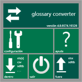 Ventana principal de Glossary Converter