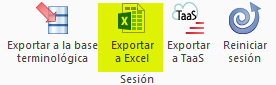 Exportación de los términos aceptados a XLSX