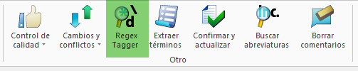 Regex Tagger en la cinta de opciones de memoQ