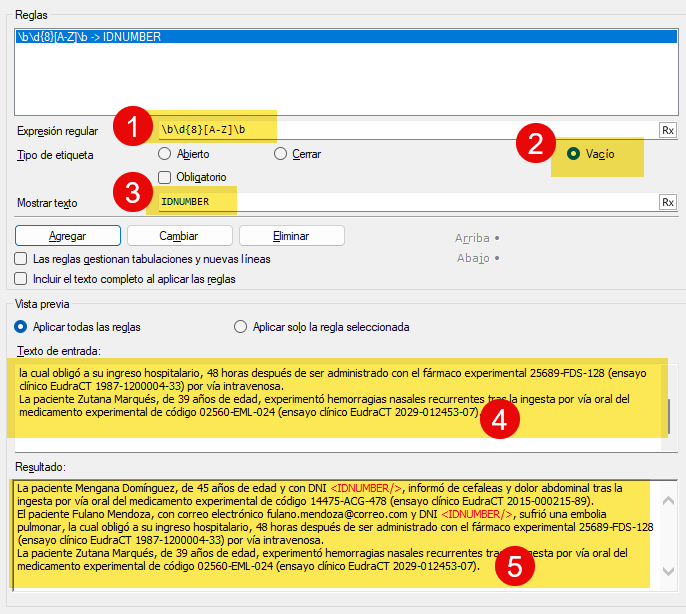 Conversión de datos sensibles en etiquetas