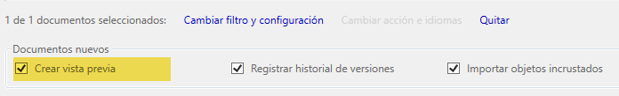 Desactivación de la vista previa de memoQ
